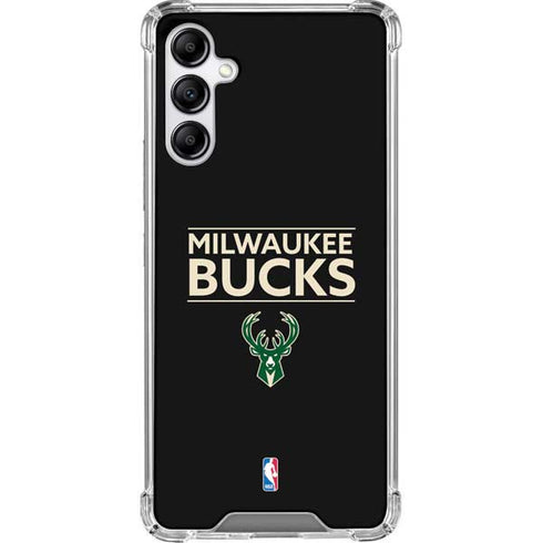 NBA Milwaukee Bucks Standard - Black Galaxy A14 5G Clear Case