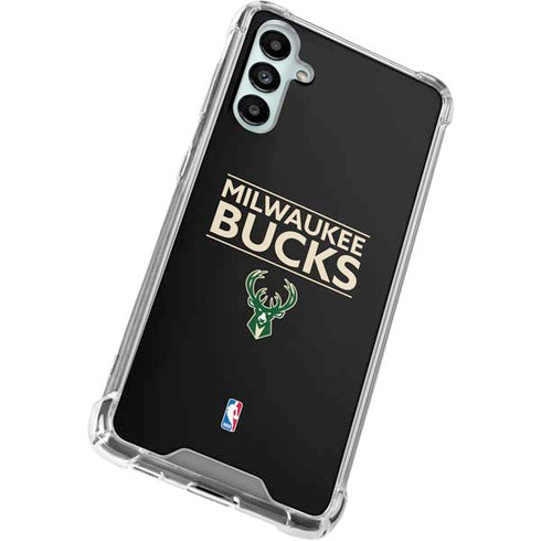 NBA Milwaukee Bucks Standard - Black Galaxy A14 5G Clear Case