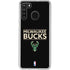 NBA Milwaukee Bucks Standard - Black Galaxy A21 Clear Case