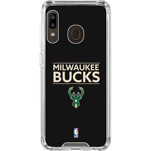 NBA Milwaukee Bucks Standard - Black Galaxy A30 Clear Case