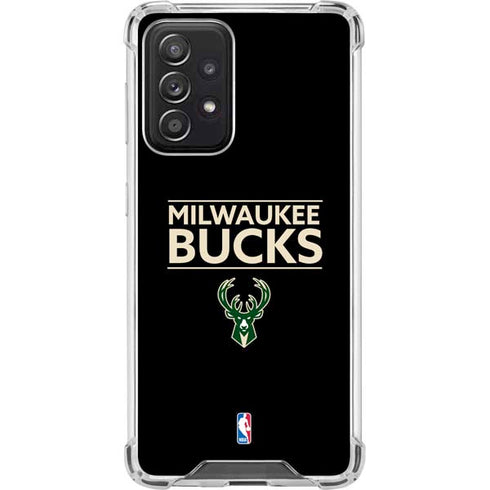 NBA Milwaukee Bucks Standard - Black Galaxy A52 5G Clear Case