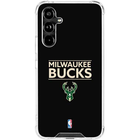NBA Milwaukee Bucks Standard - Black Galaxy A54 5G Clear Case