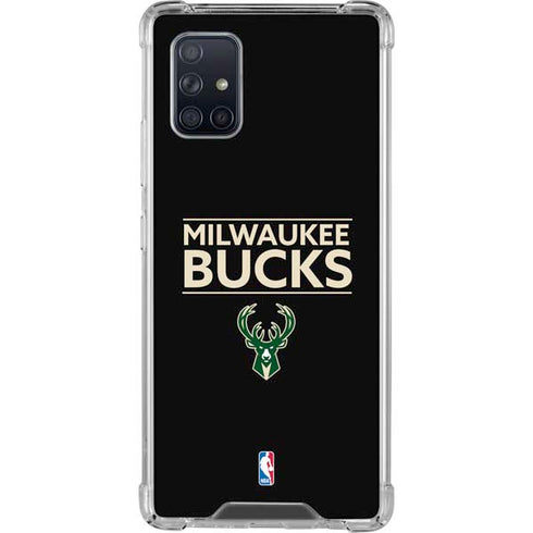 NBA Milwaukee Bucks Standard - Black Galaxy A71 5G Clear Case