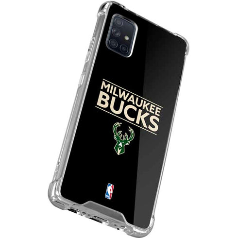 NBA Milwaukee Bucks Standard - Black Galaxy A71 5G Clear Case
