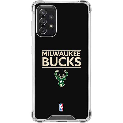 NBA Milwaukee Bucks Standard - Black Galaxy A72 5G Clear Case