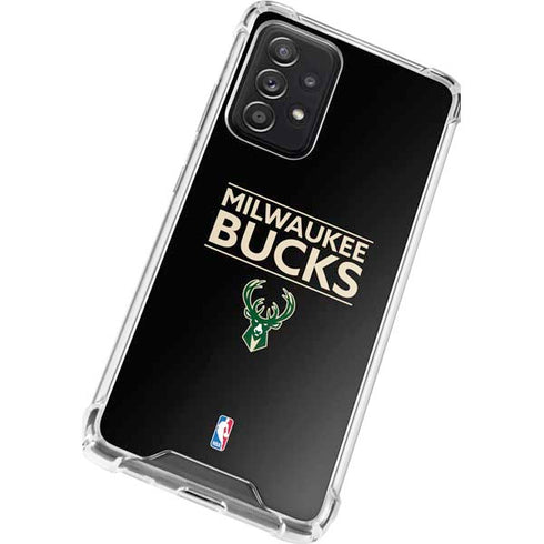 NBA Milwaukee Bucks Standard - Black Galaxy A72 5G Clear Case
