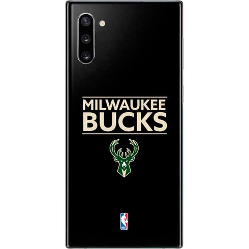 NBA Milwaukee Bucks Standard - Black Galaxy Note 10 Skin