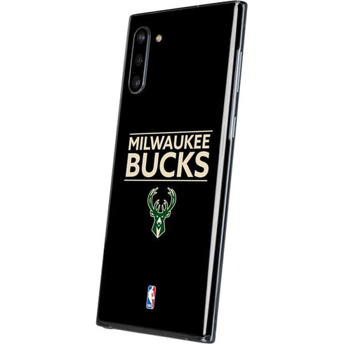 NBA Milwaukee Bucks Standard - Black Galaxy Note 10 Skin