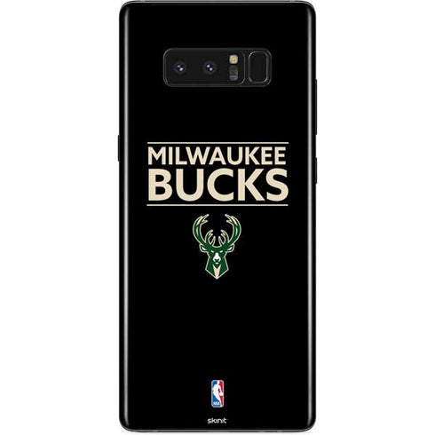 NBA Milwaukee Bucks Standard - Black Galaxy Note 8 Skin