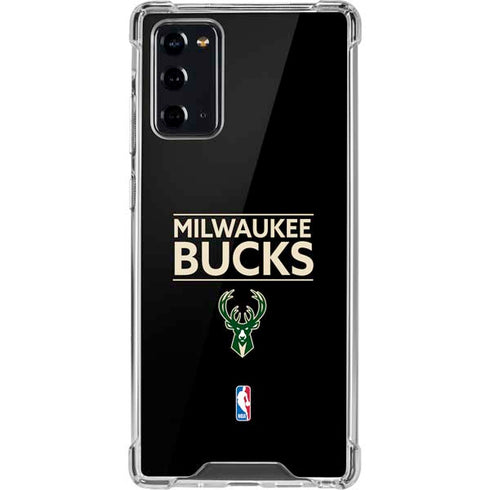 NBA Milwaukee Bucks Standard - Black Galaxy Note20 5G Clear Case