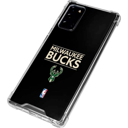 NBA Milwaukee Bucks Standard - Black Galaxy Note20 5G Clear Case