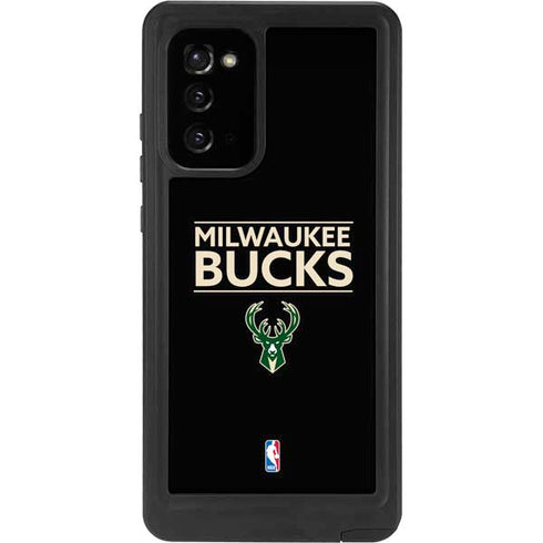 NBA Milwaukee Bucks Standard - Black Galaxy Note20 5G Waterproof Case