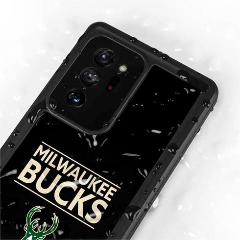 NBA Milwaukee Bucks Standard - Black Galaxy Note20 Ultra 5G Waterproof Case