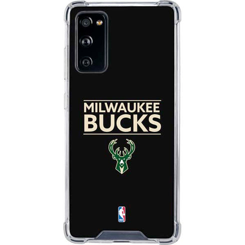 NBA Milwaukee Bucks Standard - Black Galaxy S20 FE Clear Case