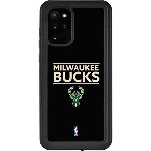 NBA Milwaukee Bucks Standard - Black Galaxy S20 Plus Waterproof Case