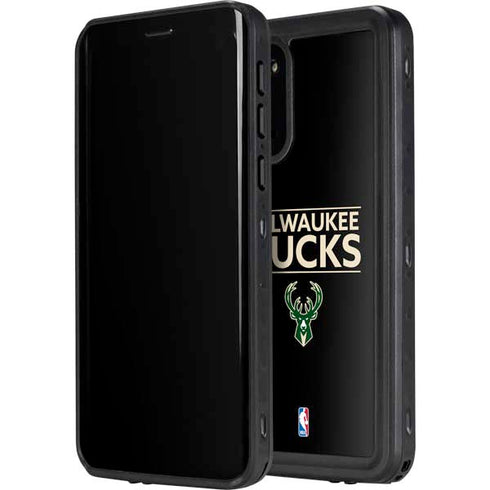 NBA Milwaukee Bucks Standard - Black Galaxy S20 Plus Waterproof Case