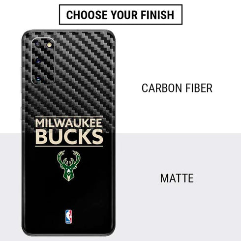NBA Milwaukee Bucks Standard - Black Galaxy S20 Skin