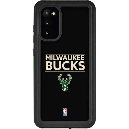 NBA Milwaukee Bucks Standard - Black Galaxy S20 Waterproof Case