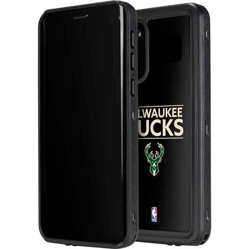 NBA Milwaukee Bucks Standard - Black Galaxy S20 Waterproof Case