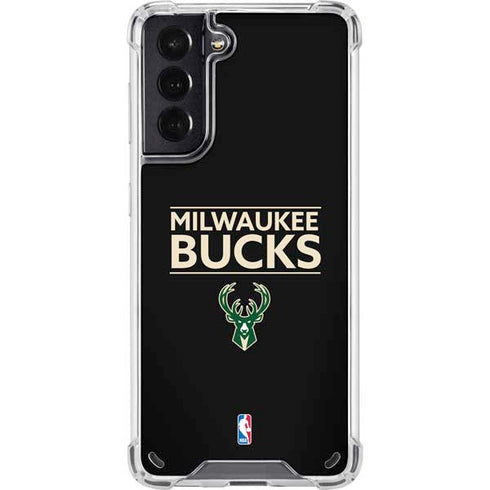 NBA Milwaukee Bucks Standard - Black Galaxy S21 5G Clear Case