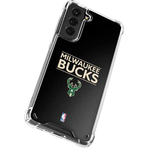 NBA Milwaukee Bucks Standard - Black Galaxy S21 5G Clear Case