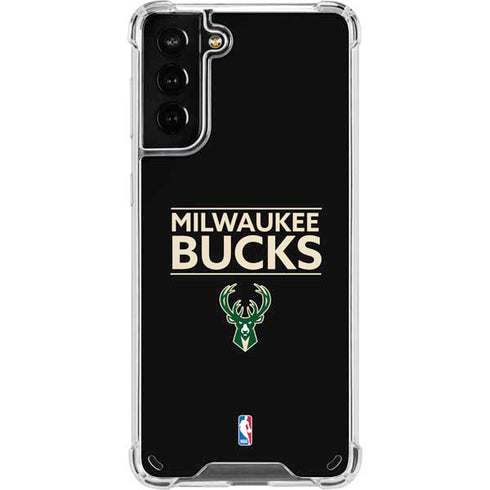 NBA Milwaukee Bucks Standard - Black Galaxy S21 Plus 5G Clear Case