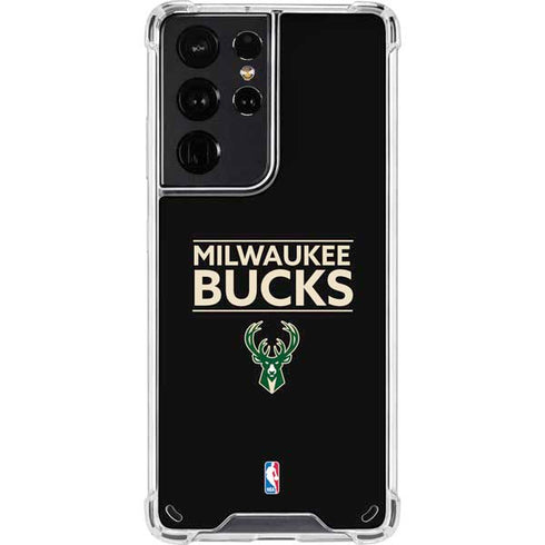 NBA Milwaukee Bucks Standard - Black Galaxy S21 Ultra 5G Clear Case