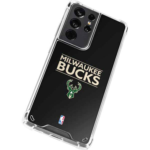 NBA Milwaukee Bucks Standard - Black Galaxy S21 Ultra 5G Clear Case