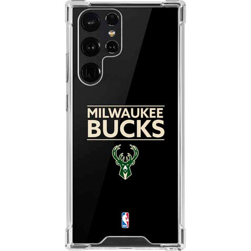 NBA Milwaukee Bucks Standard - Black Galaxy S22 Ultra Clear Case
