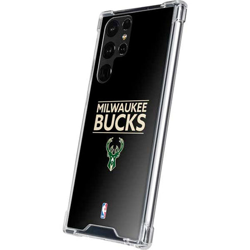 NBA Milwaukee Bucks Standard - Black Galaxy S22 Ultra Clear Case