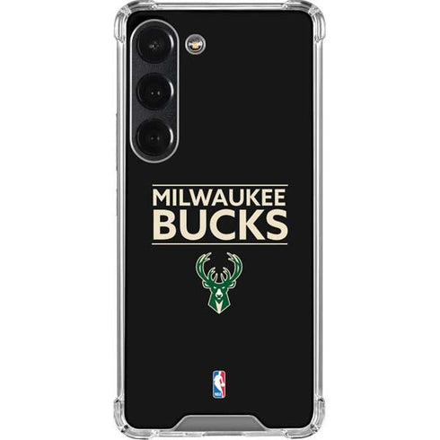 NBA Milwaukee Bucks Standard - Black Galaxy S23 Clear Case
