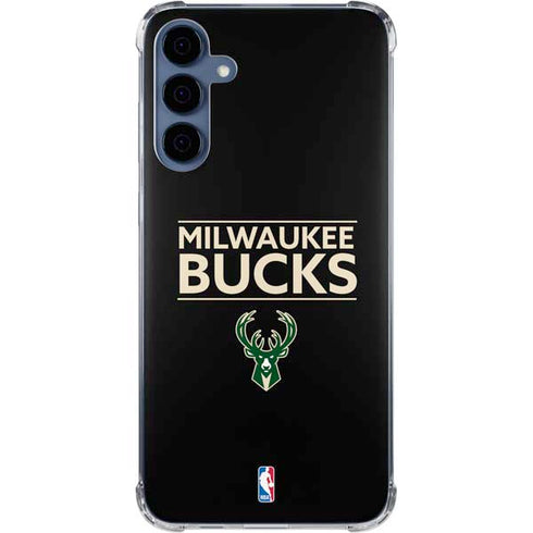 NBA Milwaukee Bucks Standard - Black Galaxy S24 Clear Case