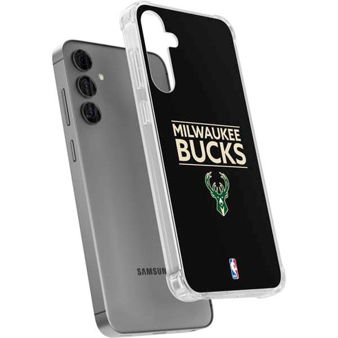 NBA Milwaukee Bucks Standard - Black Galaxy S24 Plus Clear Case