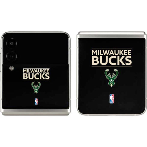NBA Milwaukee Bucks Standard - Black Galaxy Z Flip3 5G Skin