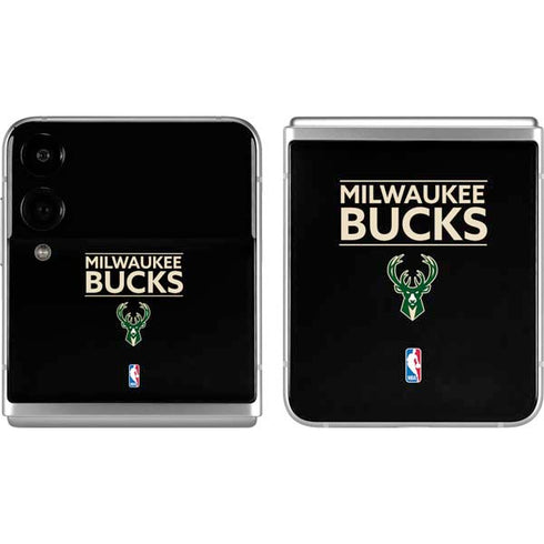 NBA Milwaukee Bucks Standard - Black Galaxy Z Flip4 5G Skin