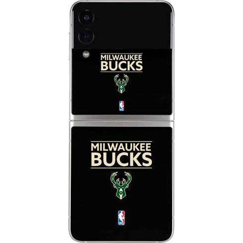 NBA Milwaukee Bucks Standard - Black Galaxy Z Flip4 5G Skin