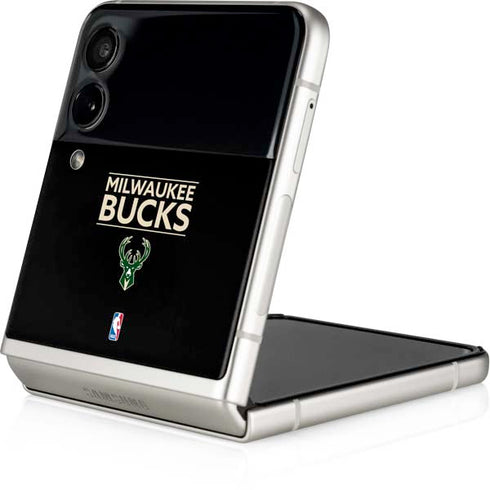 NBA Milwaukee Bucks Standard - Black Galaxy Z Flip4 5G Skin
