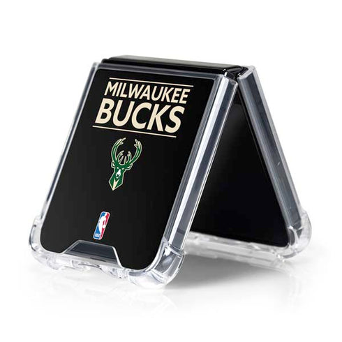 NBA Milwaukee Bucks Standard - Black Galaxy Z Flip5 5G Clear Case