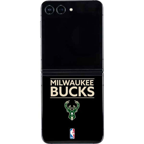 NBA Milwaukee Bucks Standard - Black Galaxy Z Flip5 5G Skin