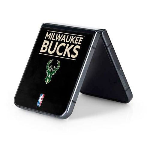 NBA Milwaukee Bucks Standard - Black Galaxy Z Flip5 5G Skin