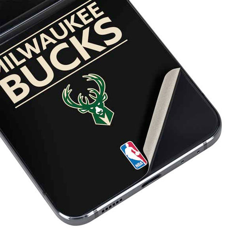 NBA Milwaukee Bucks Standard - Black Galaxy Z Flip5 5G Skin