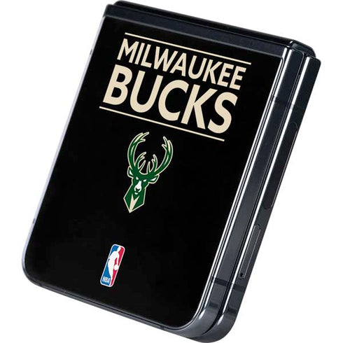 NBA Milwaukee Bucks Standard - Black Galaxy Z Flip5 5G Skin