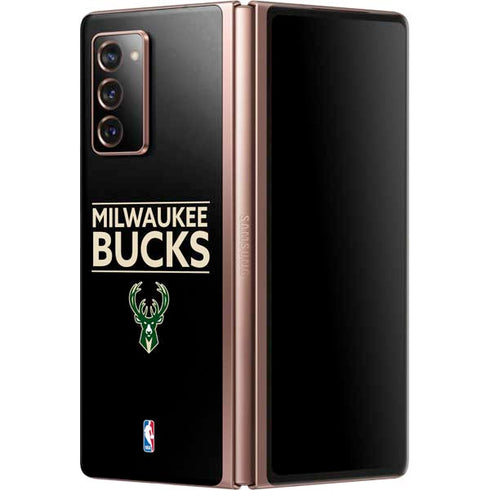 NBA Milwaukee Bucks Standard - Black Galaxy Z Fold2 5G Skin