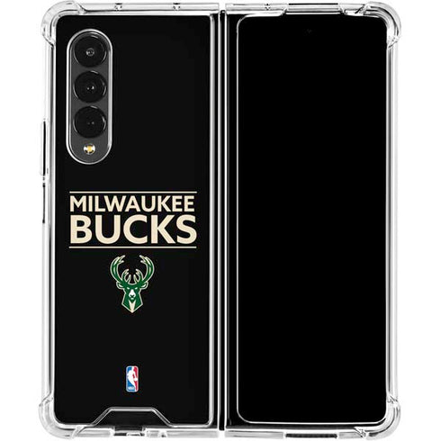 NBA Milwaukee Bucks Standard - Black Galaxy Z Fold4 5G Clear Case