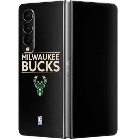 NBA Milwaukee Bucks Standard - Black Galaxy Z Fold4 5G Skin