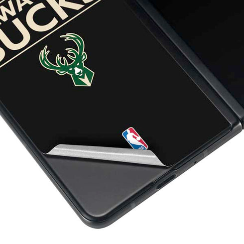 NBA Milwaukee Bucks Standard - Black Galaxy Z Fold4 5G Skin