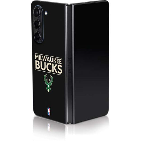 NBA Milwaukee Bucks Standard - Black Galaxy Z Fold5 5G Skin