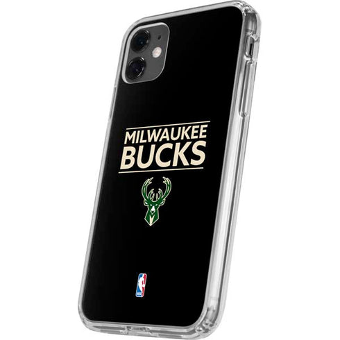 NBA Milwaukee Bucks Standard - Black iPhone 11 Clear Case