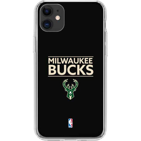 NBA Milwaukee Bucks Standard - Black iPhone 11 Clear Case