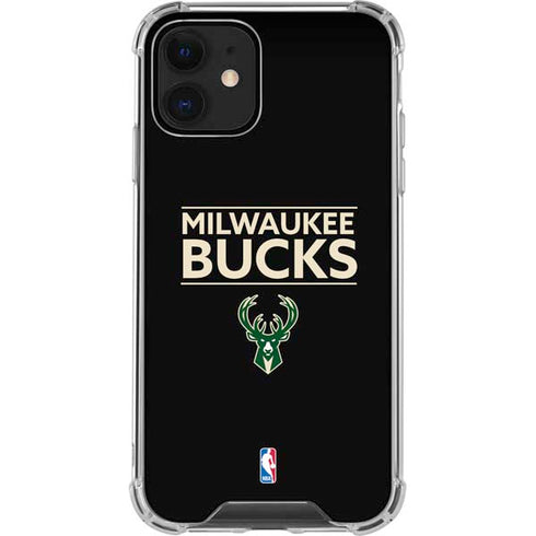 NBA Milwaukee Bucks Standard - Black iPhone 12 Clear Case